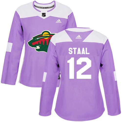 Women's Adidas Minnesota Wild Eric Staal Purple Fights Cancer Practice